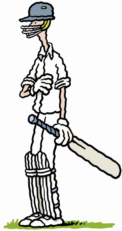 A thin cricket batsman