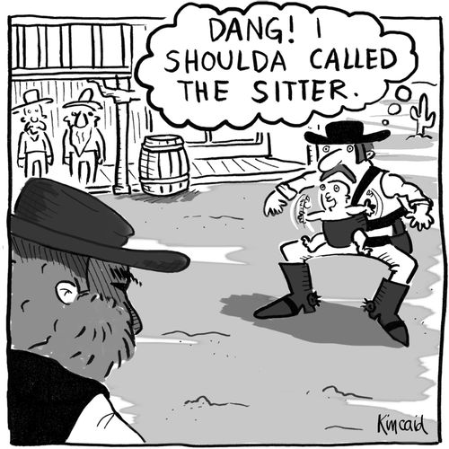 'Dang! I shoulda called the sitter.'