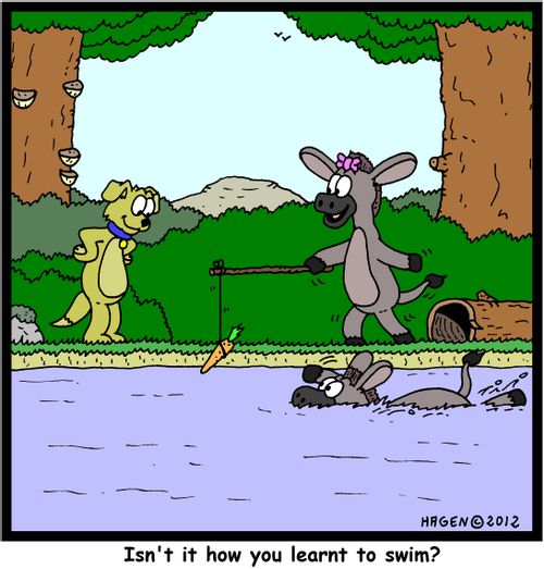 'Isn't it how you learnt to swim?'