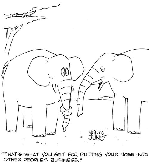 'That's what you get for putting your nose into other people's business.'