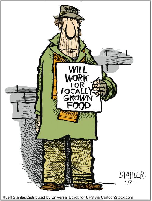 Will work for locally grown food.