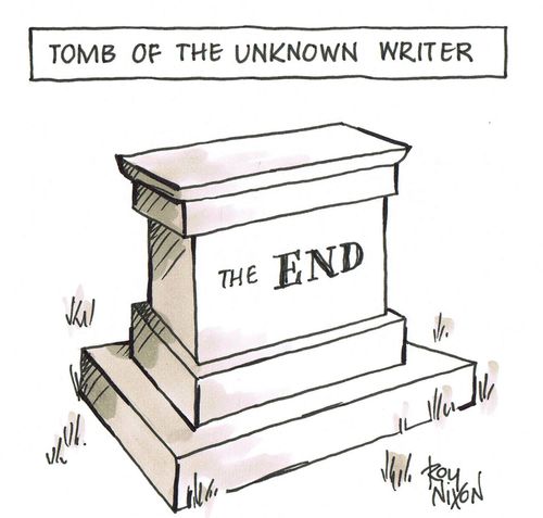Engraving on tomb of the unknown writer - The END.