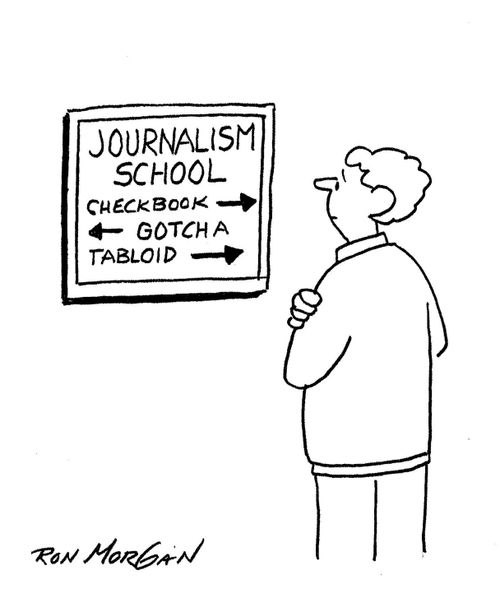 Journalism student ponders which course he wants to major in.