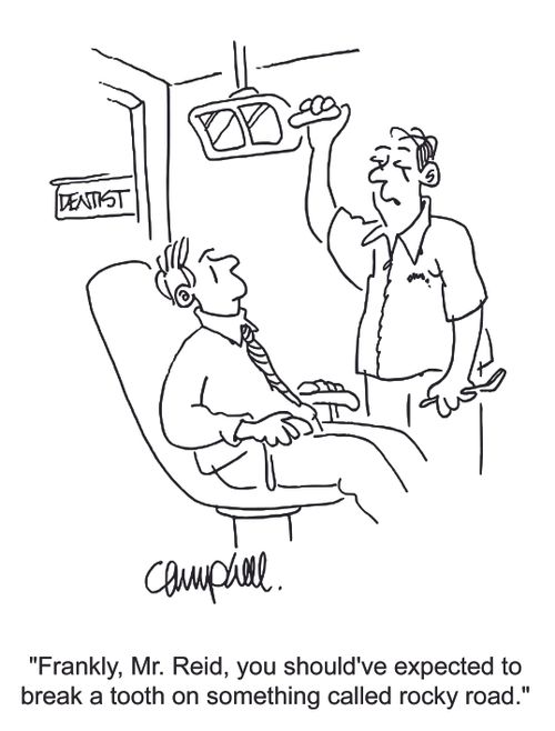'Frankly, Mr. Reid, you should've expected to break a tooth on something called rocky road.'