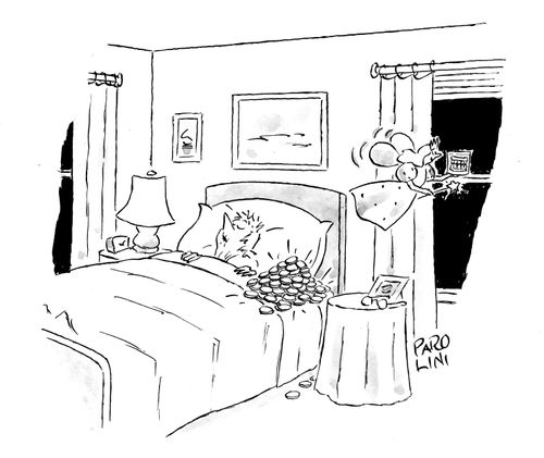 Tooth fairy flies away with dentures.