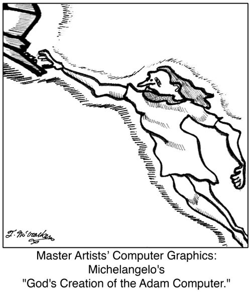Master Artists' Computer Graphics: Michelangelo's 'God's Creation of the Adam Computer.'
