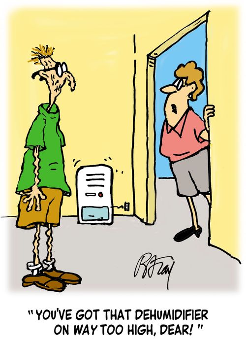 'You've got that dehumidifier on way too high, Dear!'