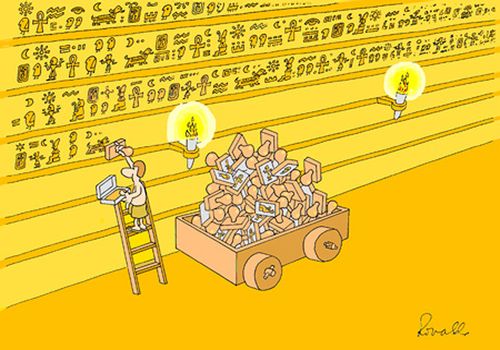 Hieroglyph stamps.