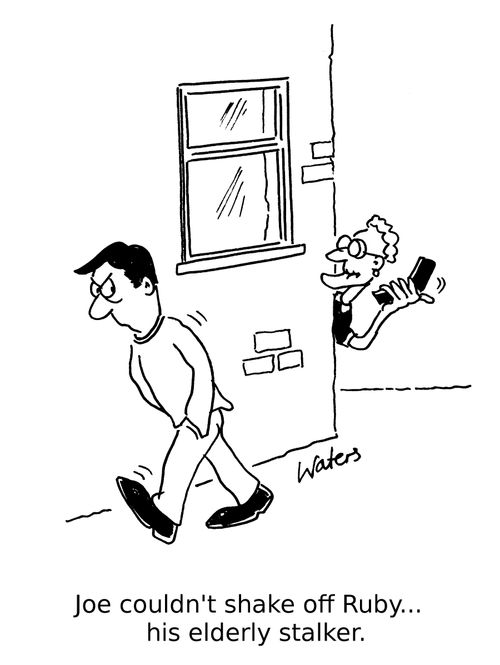 Joe couldn't shake off Ruby... his elderly stalker.