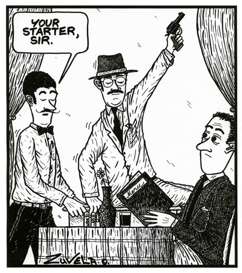 'Your starter, sir.'