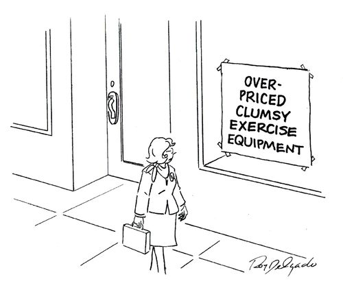 Over-priced clumsy exercise equipment.