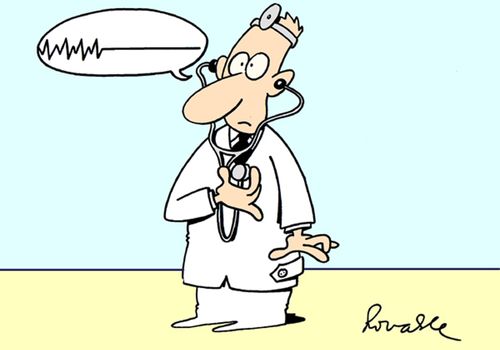 Doctor monitoring his own heart attack.