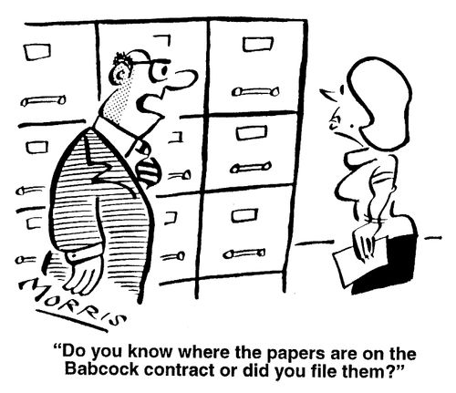 "Do you know where the papers are on the Babcock contract or did you file them?"