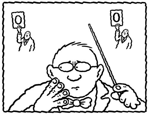 Conductor with zero marks.