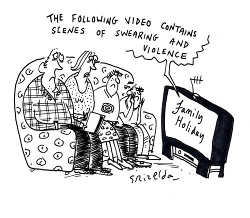 'The following video contains scenes of swearing and violence' - Family holiday 