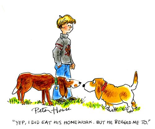 'Yep, I did eat his homework, but he begged me to.'