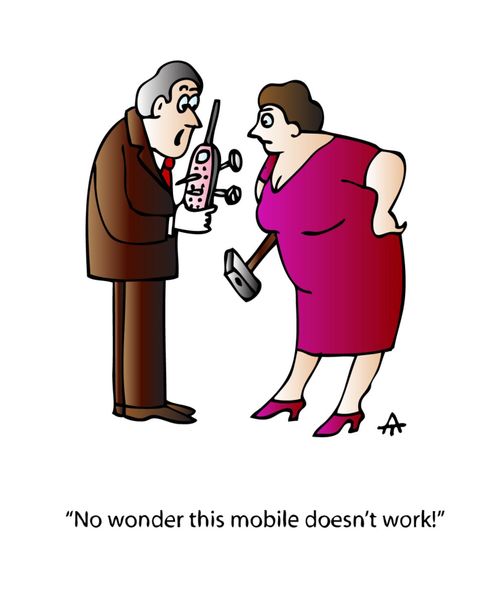 'No wonder this mobile doesn't work!'