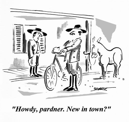 'Howdy, pardner. New in town?'