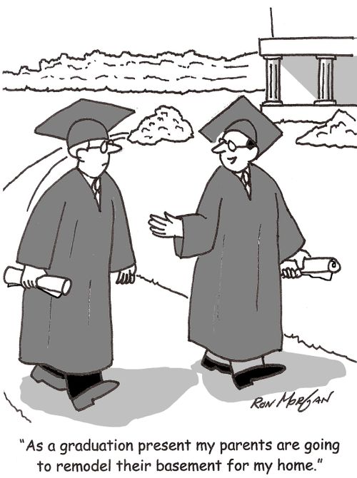 'As a graduation present my parents ae going to remodel their basement for my home.'