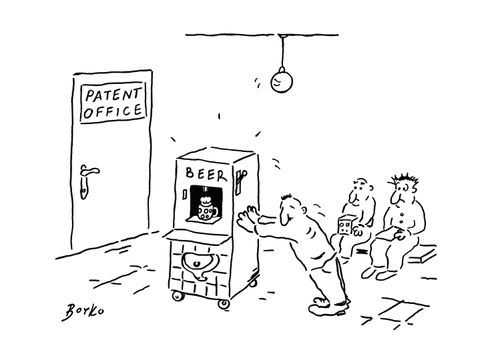 Man patents device, combination of beer automat and urinal