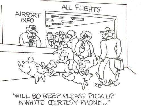 Airport: 'Will Bo Peep please pick up a white courtesy phone...'