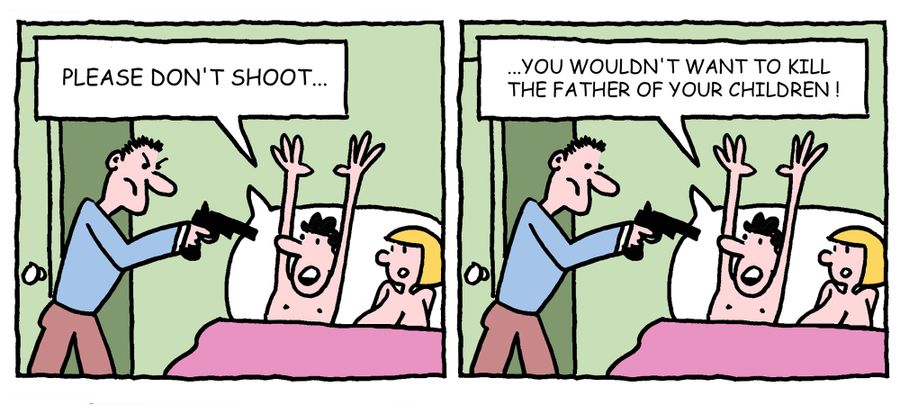 'Please don't shoot, you wouldn't want to kill the father of your children.'