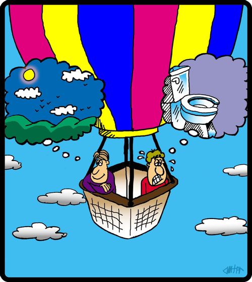Balloon toilet breaks.