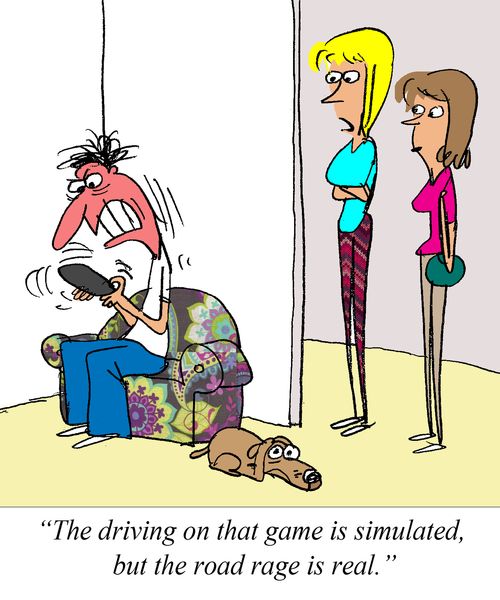 'The driving on that game is simulated, but the road rage is real.'