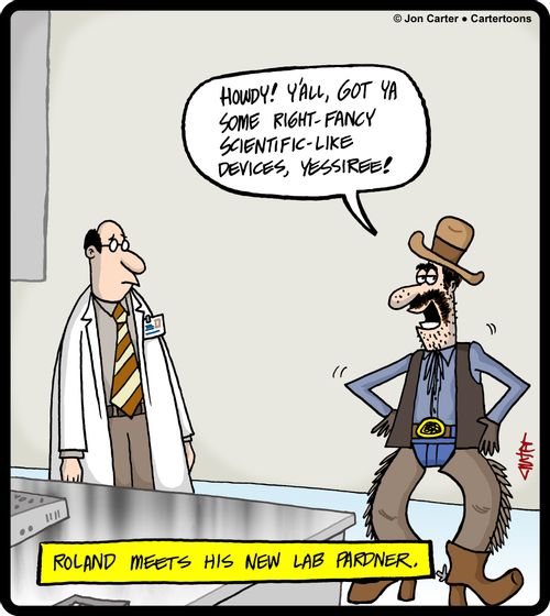 Roland meets his new lab pardner.