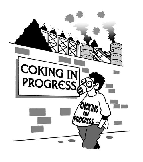 Coking in progress.