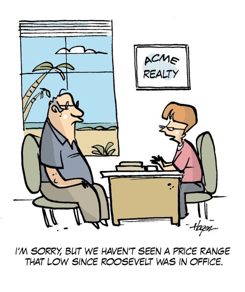 'I'm sorry, but we haven't seen a price range that low since Roosevelt was in office.'