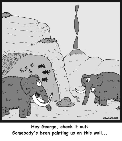 'Hey George, check it out: Somebody's been painting us on this wall...'