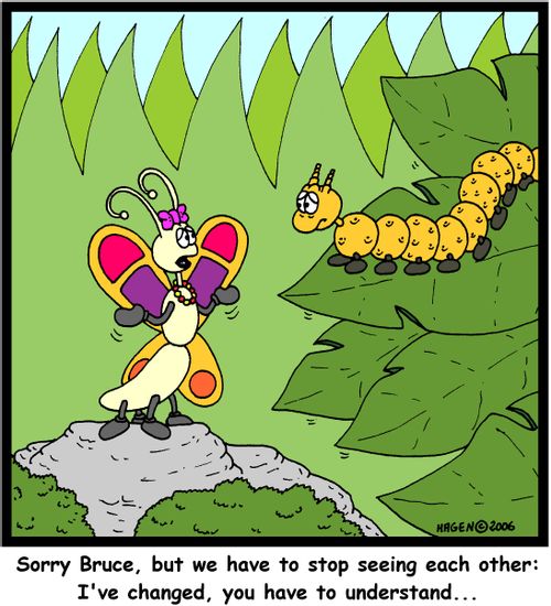 'Sorry Bruce, but we have to stop seeing each other: I've changed, you have to understand...'