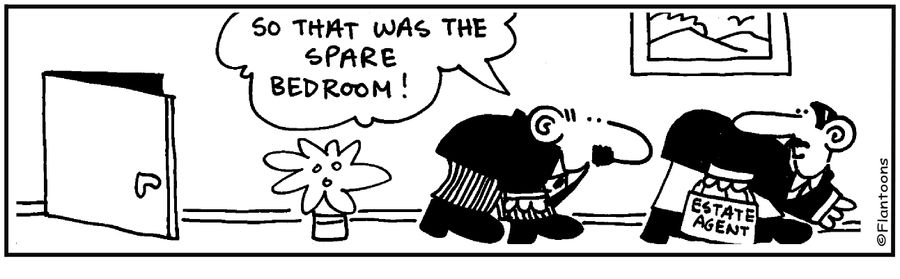 Walking stooped 'So that was the spare room.'