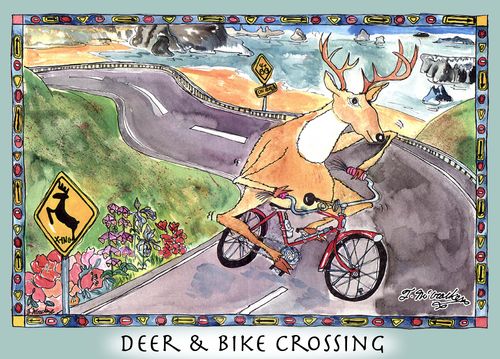 Deer & Bike Crossing.