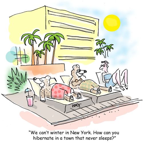 'We can't winter in New York. How can you hibernate in a town that never sleeps?'