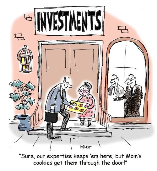 'Sure, our expertise keeps ‘em here, but Mom's cookies get them through the door!'