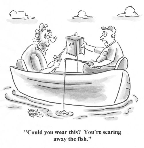 'Could you wear this? You're scaring away the fish.'