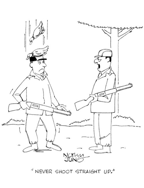 'Never shoot straight up.'