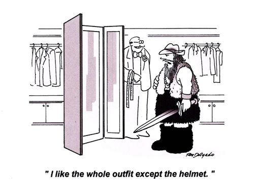 'I like the whole outfit except the helmet.'
