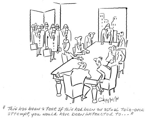 'This has been a test. If this had been an actual take-over attempt, you would have been instructed to...'