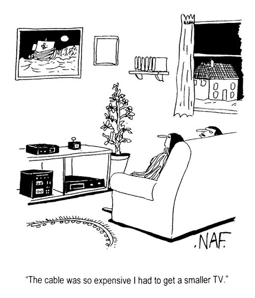 "The cable was so expensive I had to get a smaller tv"