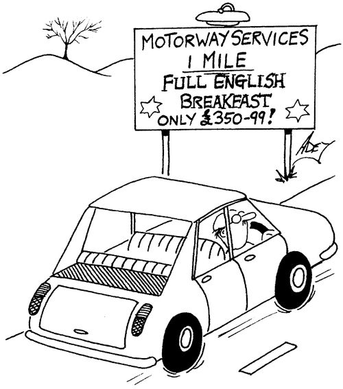 'Motorway services, Full English Breakfast only �350.99p