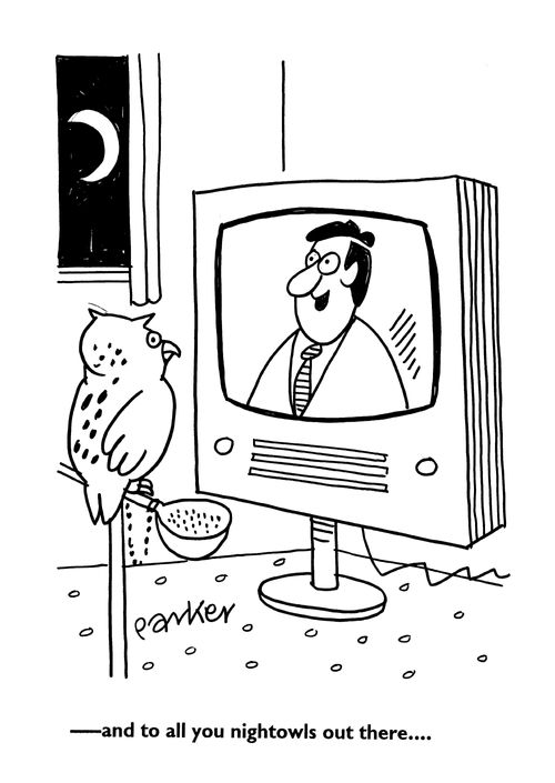 '-and to all you night owls out there...'