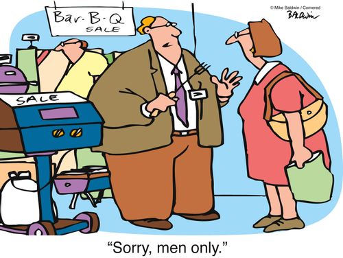'Sorry, men only.'