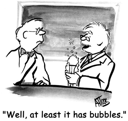 'Well, at least it has bubbles.'