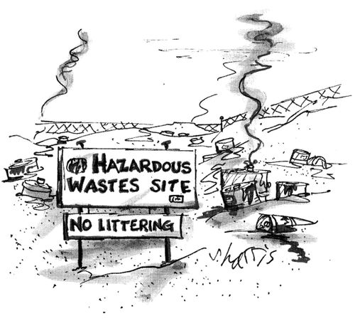 Hazardous Wastes Site - No Littering.