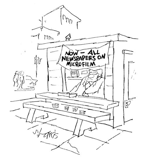 Now - all newspapers on microfilm.