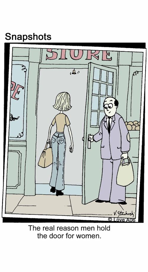 The real reason men hold the door for women.
