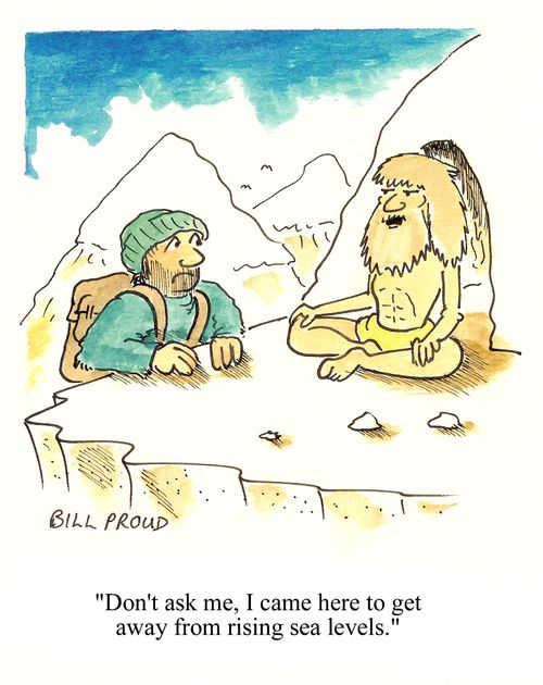 'Don't ask me, I came here to get away from rising sea levels.'
